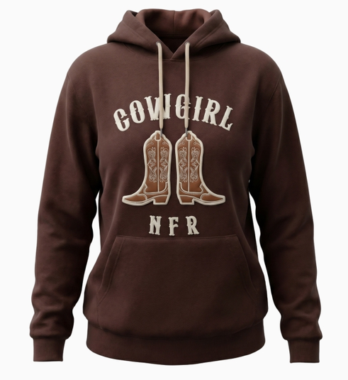 Moletom Feminino NFR – Cowgirl Marrom Premium