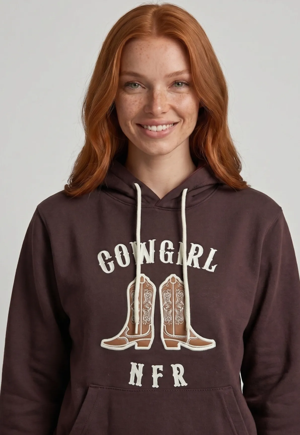 Moletom Feminino NFR – Cowgirl Marrom Premium