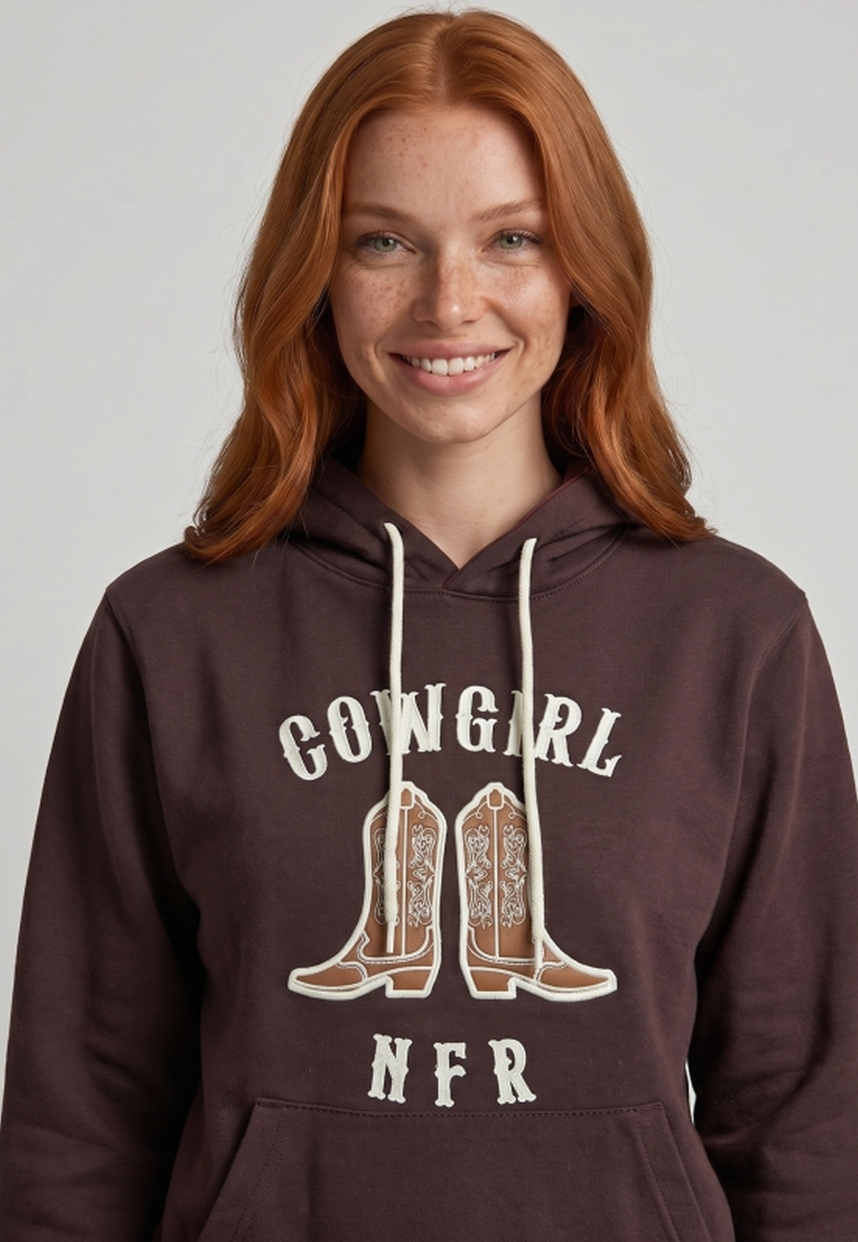 Moletom Feminino NFR – Cowgirl Marrom Premium
