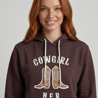 Moletom Feminino NFR – Cowgirl Marrom Premium - imagem 1