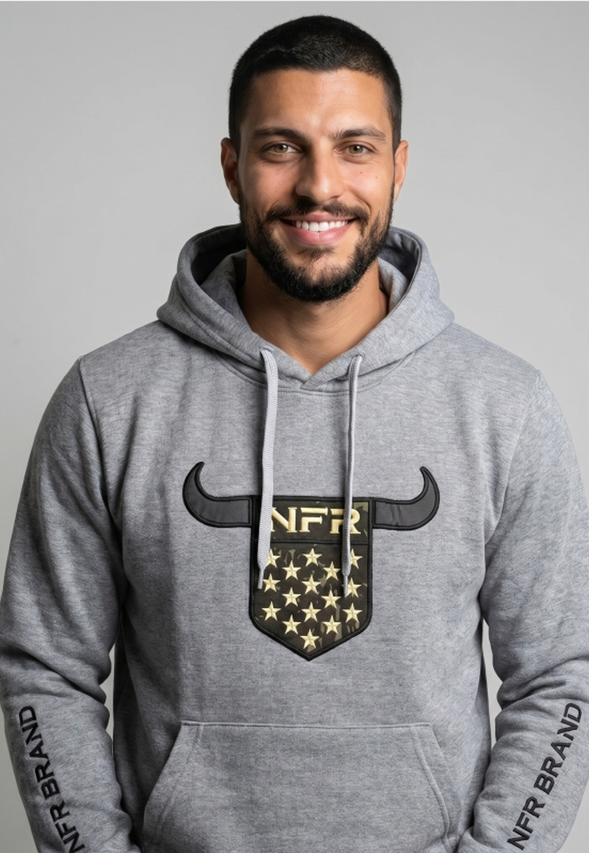 Moletom Masculino NFR – Bull Cinza Premium