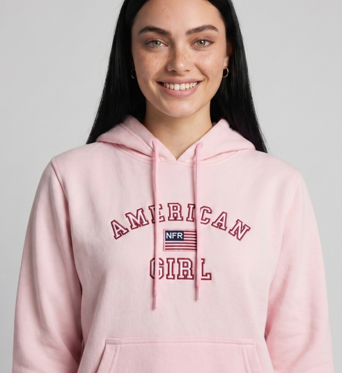 Moletom Feminino NFR – American Girl Rosa Premium