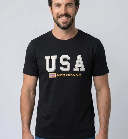 Camiseta NFR USA Brand Black