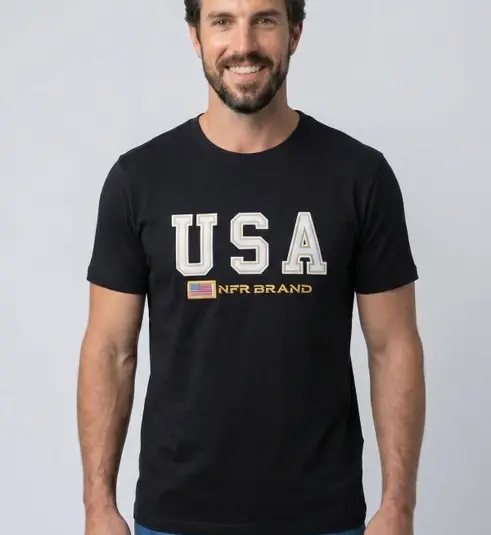 Camiseta NFR USA Brand Black