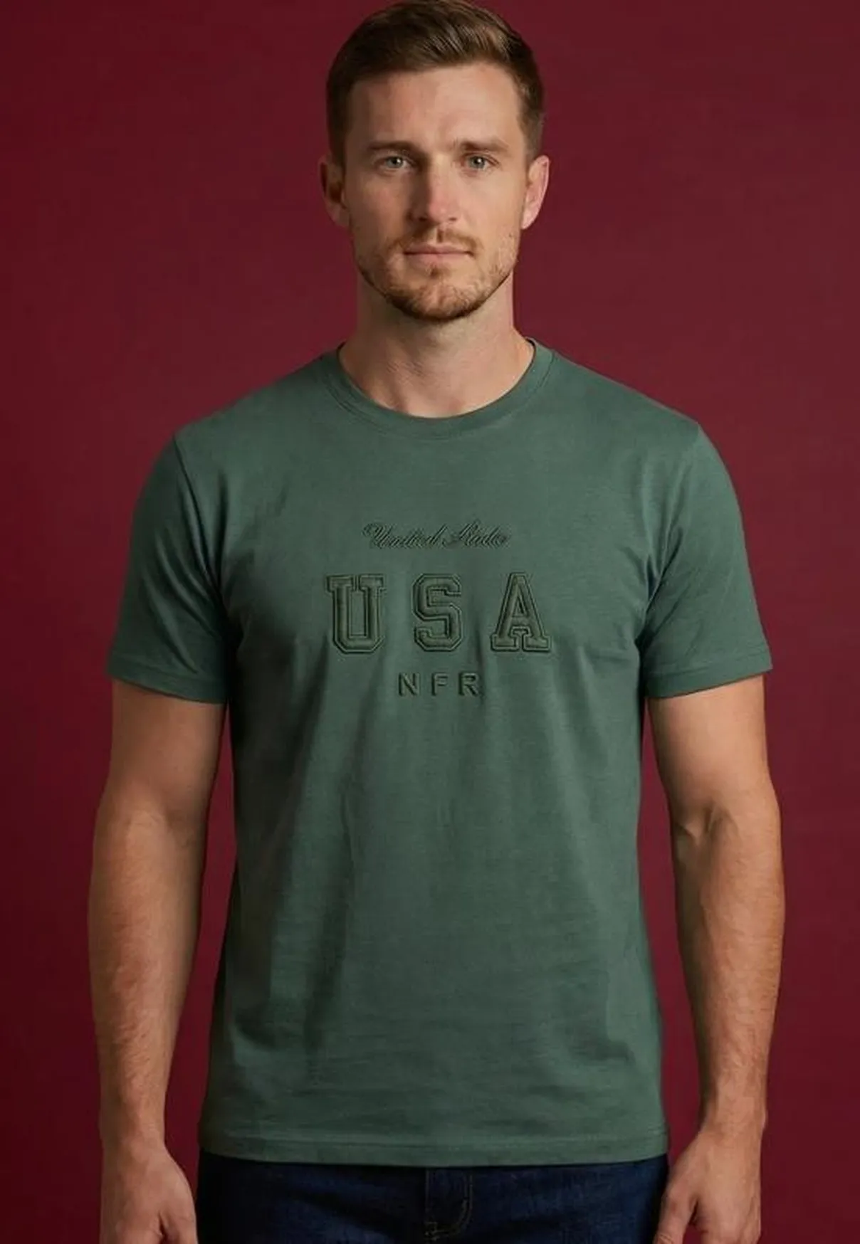 Camiseta NFR USA Unlimited Verde Militar