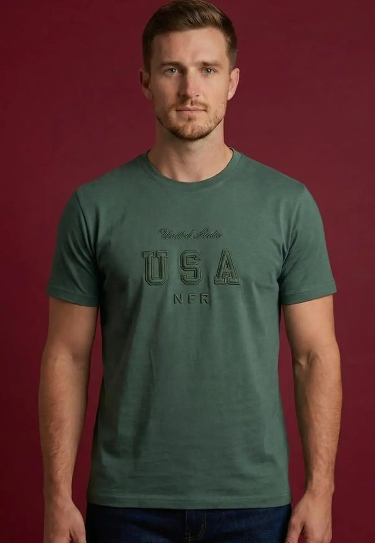 Camiseta NFR USA Unlimited Verde Militar