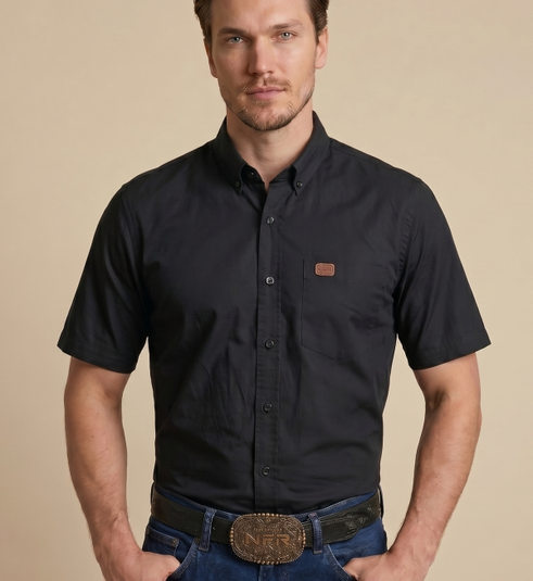 Camisa Masculina NFR Black Premium Manga Curta
