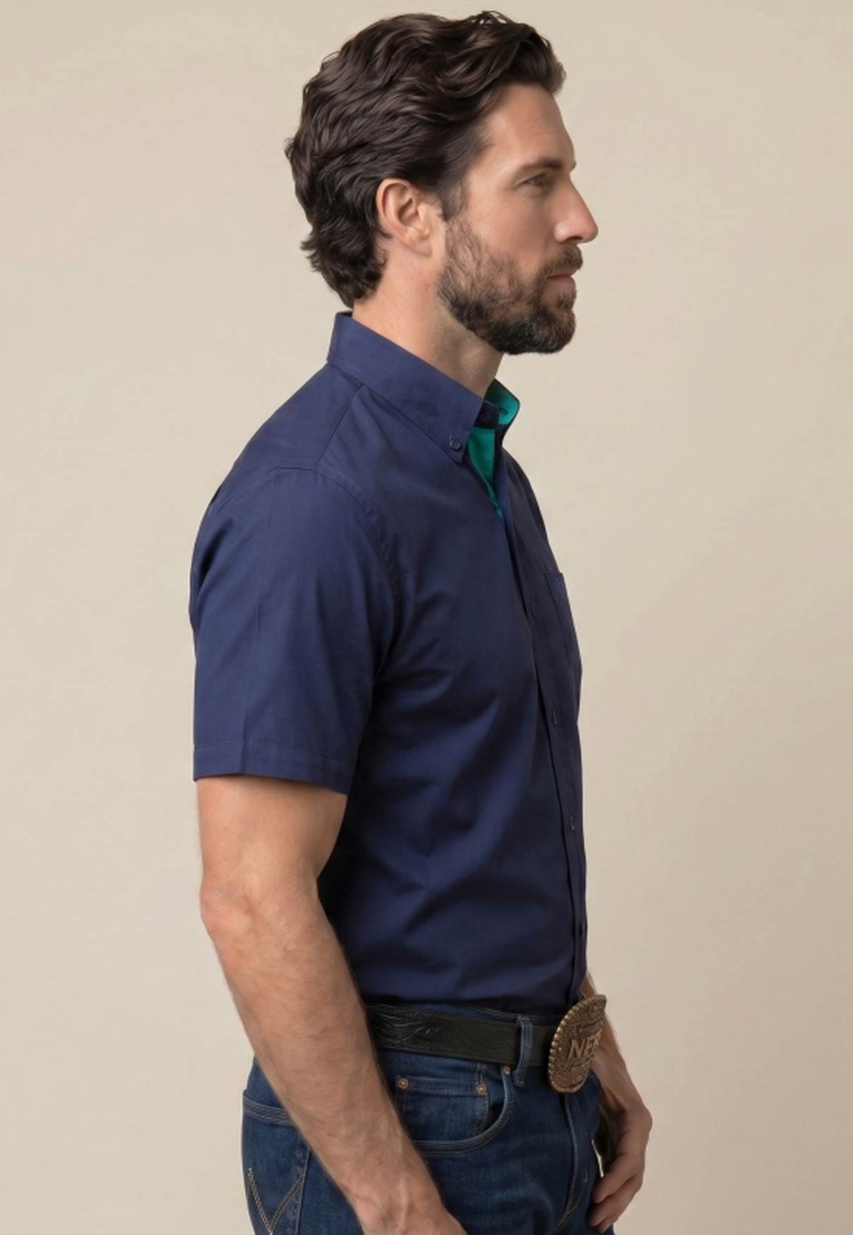 Camisa Masculina NFR Blue Premium Manga Curta