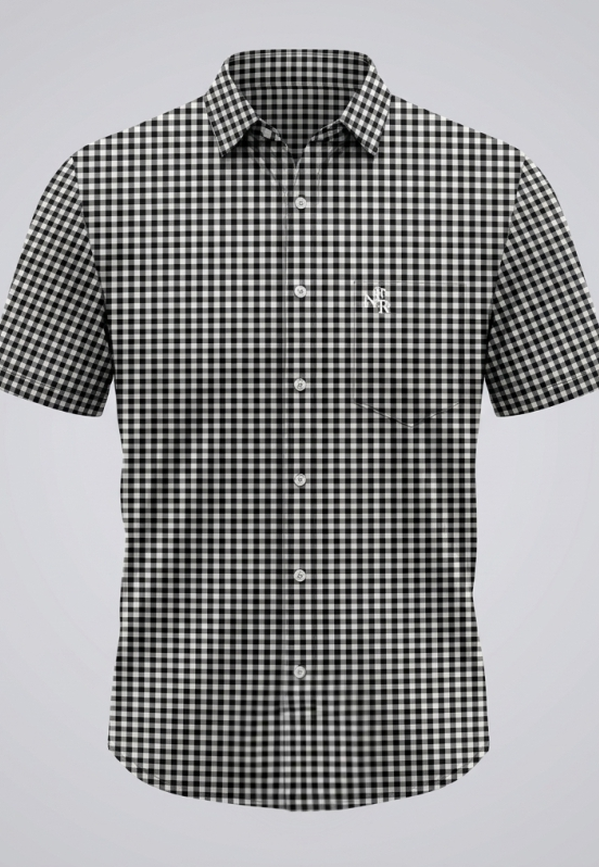 Camisa Masculina NFR Xadrez Black Premium Manga Curta