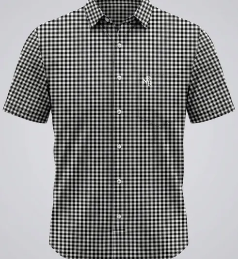 Camisa Masculina NFR Xadrez Black Premium Manga Curta