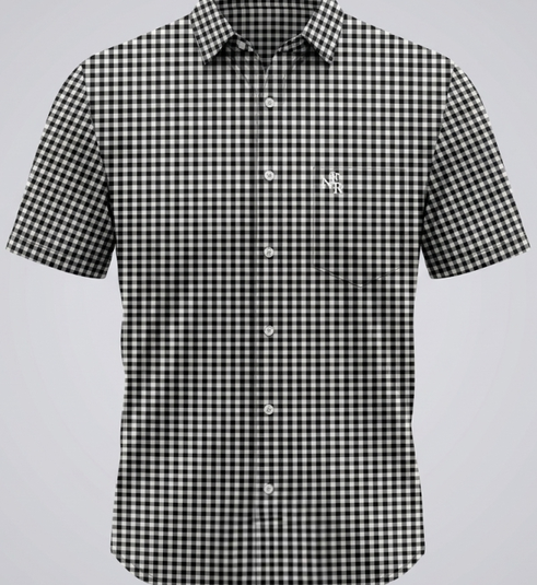 Camisa Masculina NFR Xadrez Black Premium Manga Curta