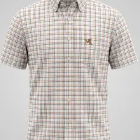 Camisa Masculina NFR Xadrez Areia Premium Manga Curta - imagem 2
