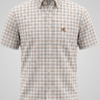 Camisa Masculina NFR Xadrez Areia Premium Manga Curta - imagem 2