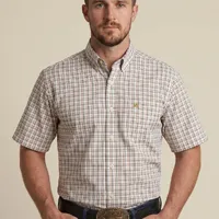 Camisa Masculina NFR Xadrez Areia Premium Manga Curta - imagem 1
