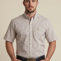 Camisa Masculina NFR Xadrez Areia Premium Manga Curta - imagem 1