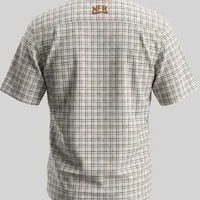 Camisa Masculina NFR Xadrez Areia Premium Manga Curta - imagem 4