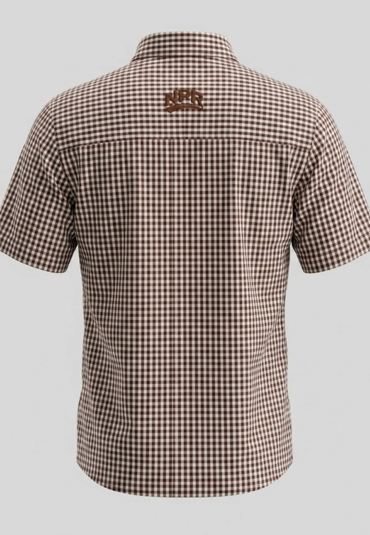 Camisa Masculina NFR Xadrez Brown Premium Manga Curta