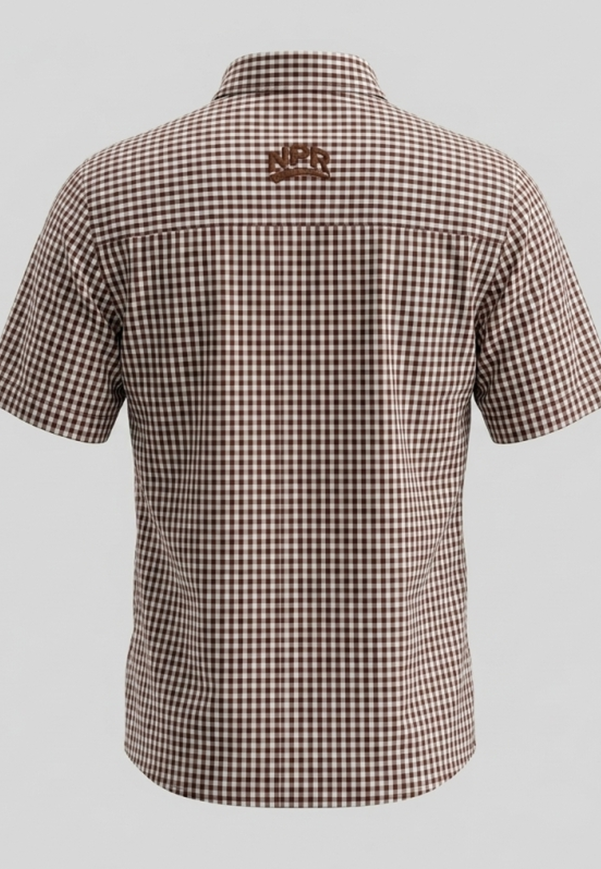 Camisa Masculina NFR Xadrez Brown Premium Manga Curta