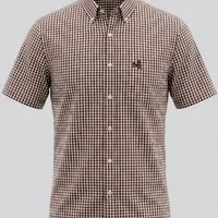 Camisa Masculina NFR Xadrez Brown Premium Manga Curta - imagem 2