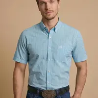 Camisa Masculina NFR Xadrez Sky Manga Curta - imagem 1