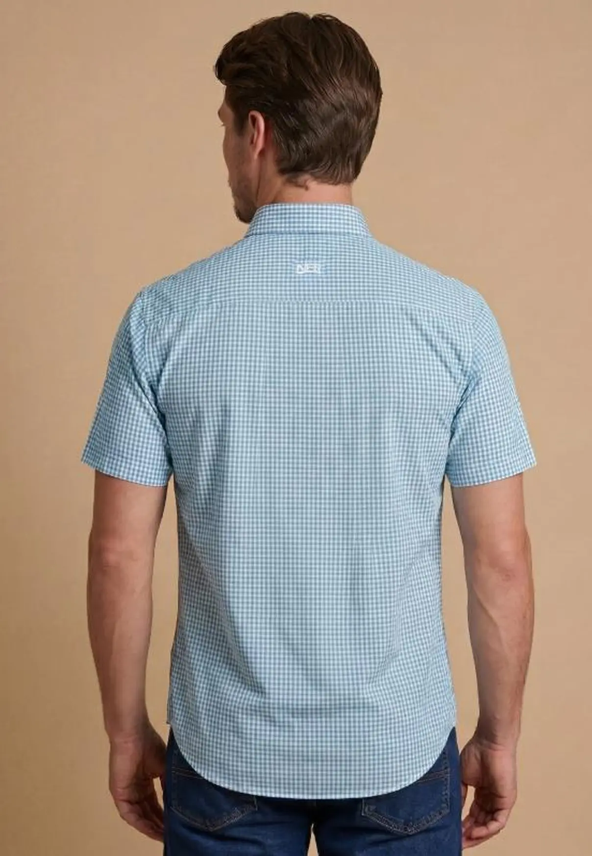 Camisa Masculina NFR Xadrez Sky Manga Curta