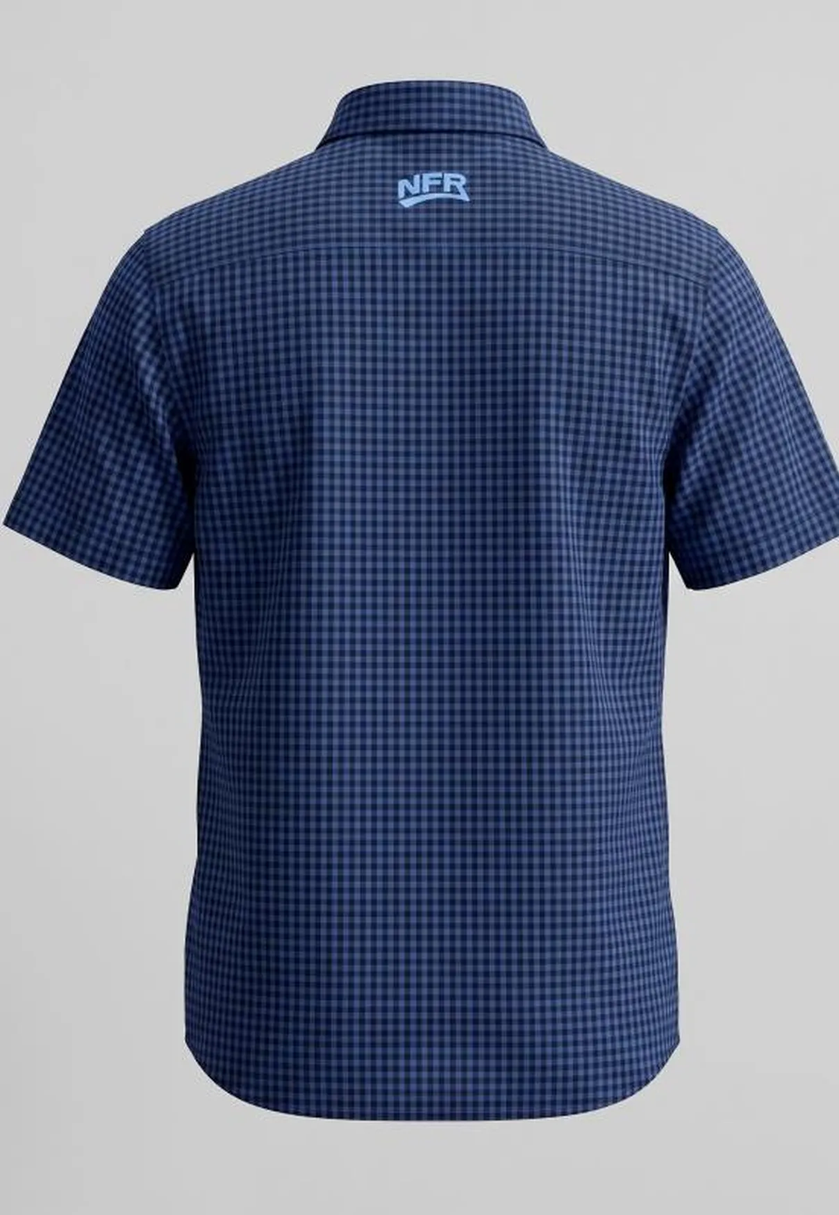 Camisa Masculina NFR Xadrez Azul Premium Manga Curta