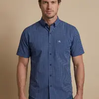 Camisa Masculina NFR Xadrez Azul Premium Manga Curta - imagem 1