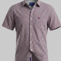 Camisa Masculina NFR Xadrez Tricolor Manga Curta - imagem 2
