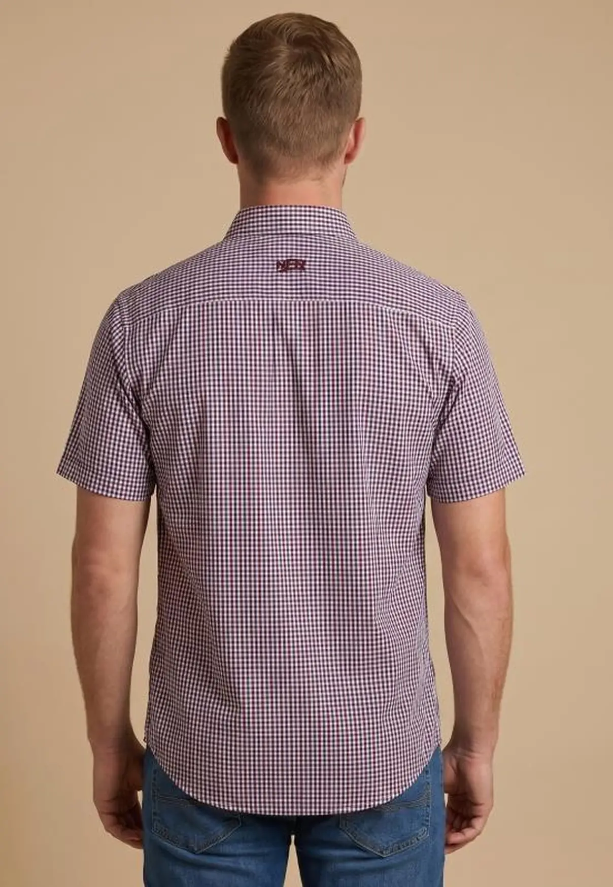 Camisa Masculina NFR Xadrez Tricolor Manga Curta