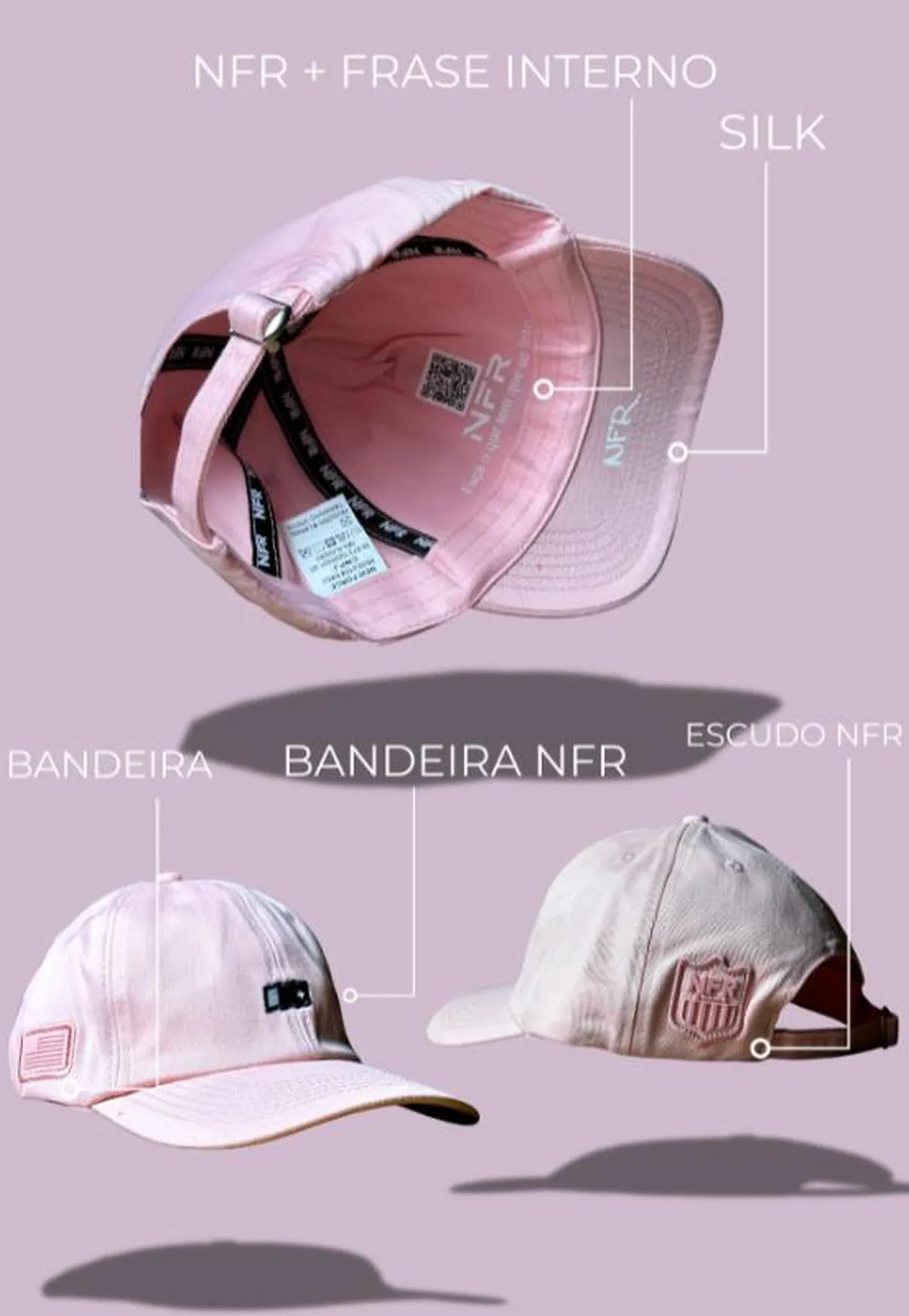 Boné Dad Hat NFR Rosa