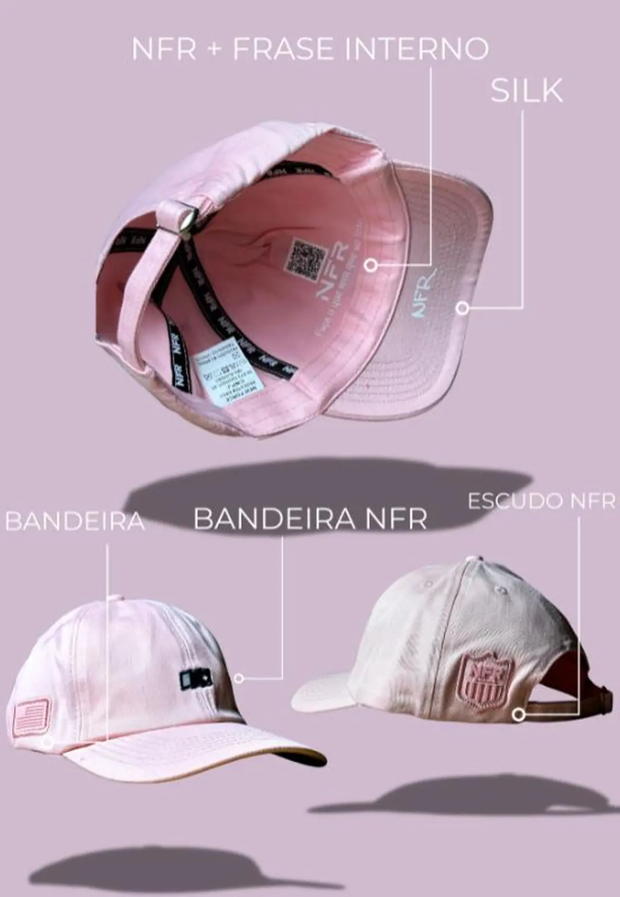 Boné Dad Hat NFR Rosa