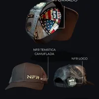 Boné Trucker NFR Camuflado Black - imagem 2