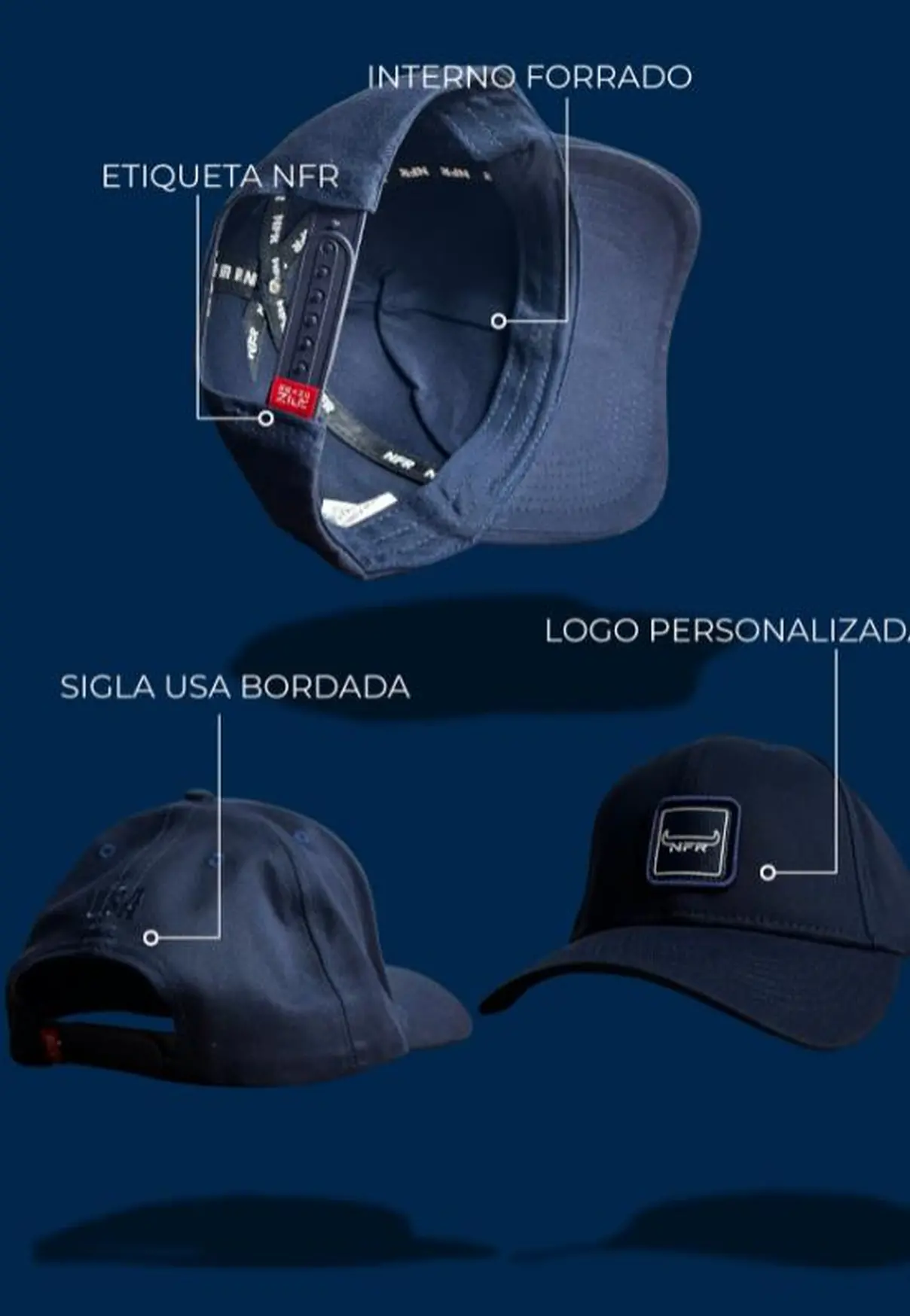 Boné Dad Hat NFR Navy USA