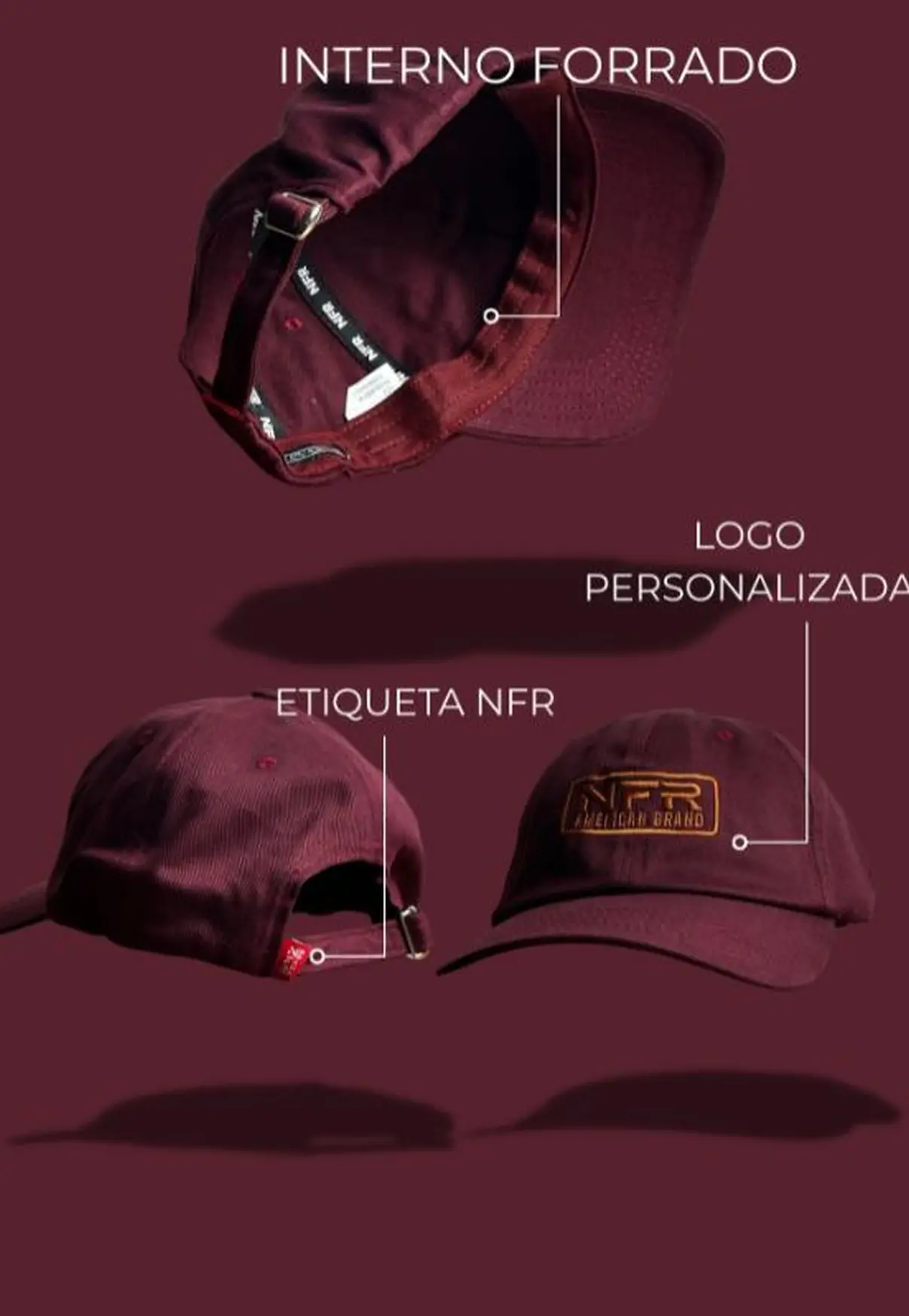 Boné Dad Hat NFR American Brand Wine