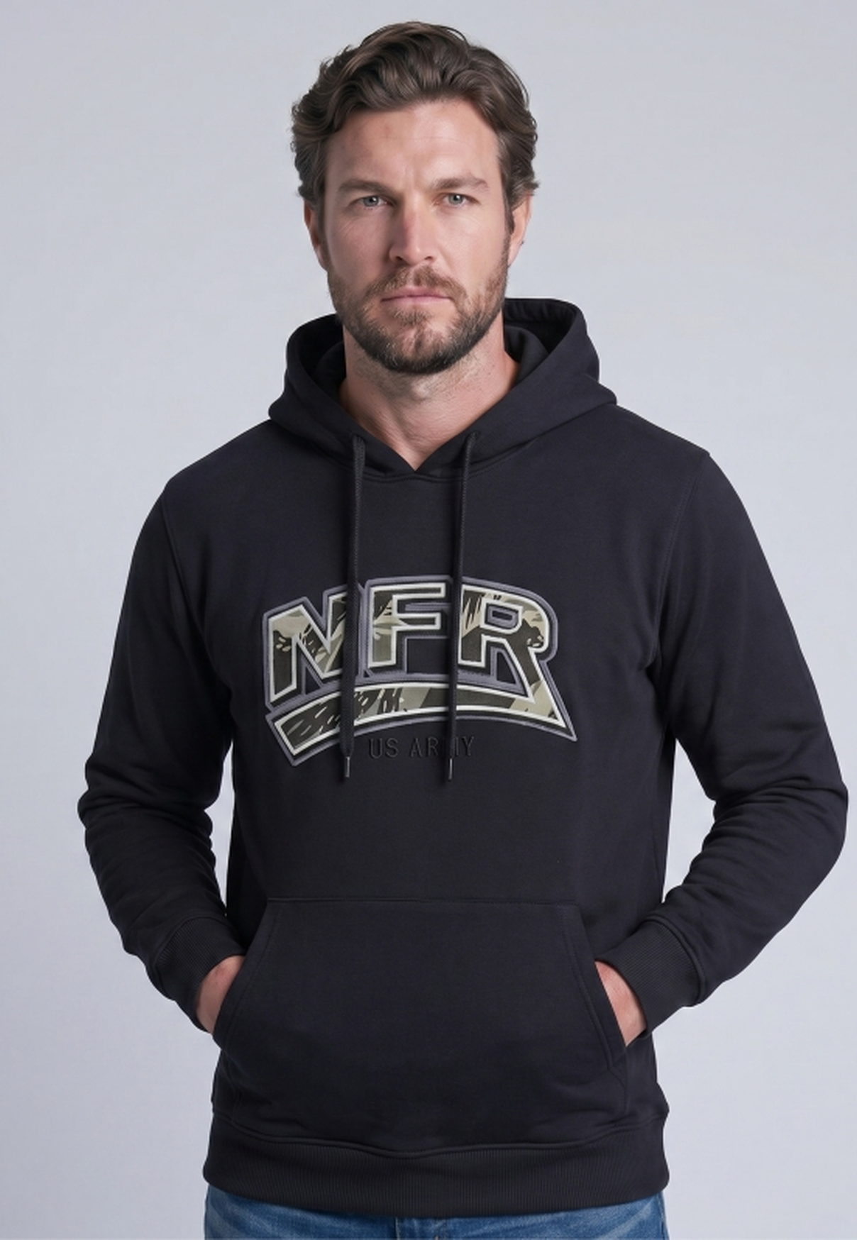 Moletom Canguru NFR US Army Black