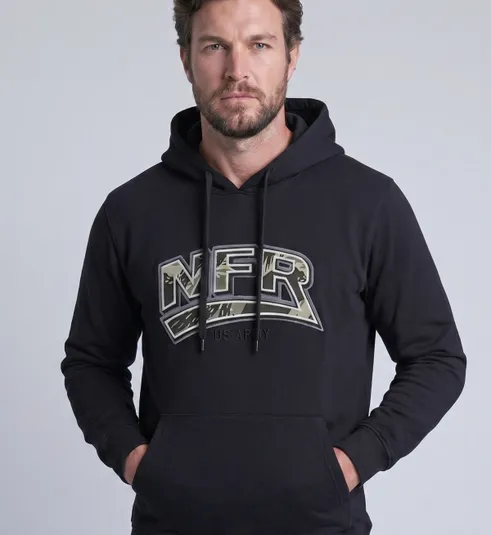 Moletom Canguru NFR US Army Black