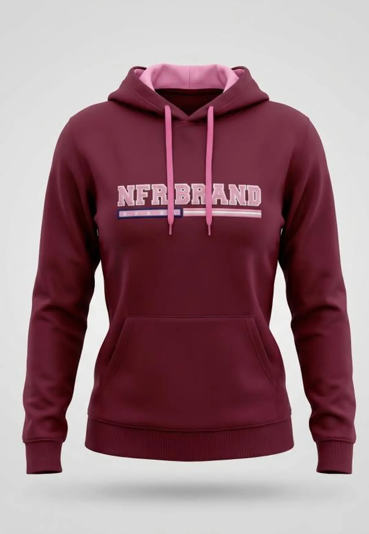 Moletom Feminino Canguru NFR Brand Bordô