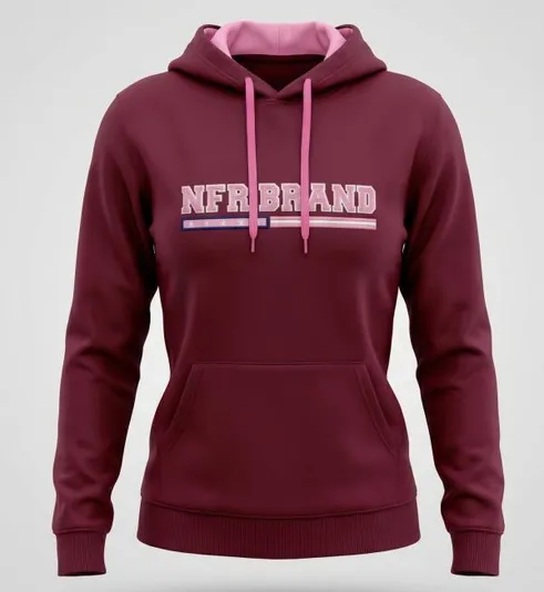 Moletom Feminino Canguru NFR Brand Bordô