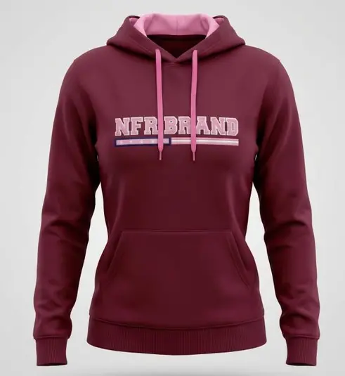 Moletom Feminino Canguru NFR Brand Bordô