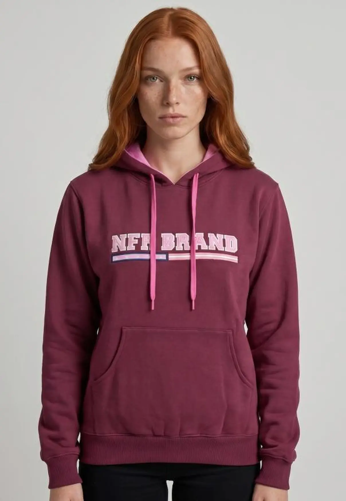 Moletom Feminino Canguru NFR Brand Bordô
