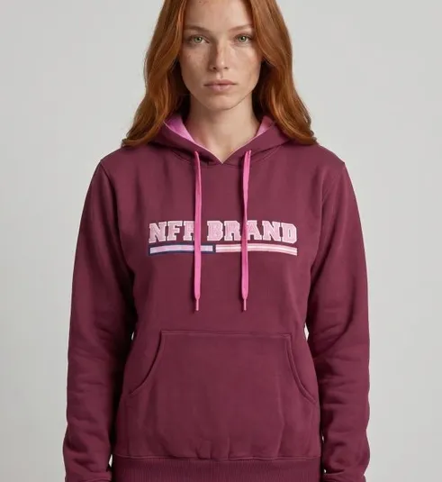 Moletom Feminino Canguru NFR Brand Bordô