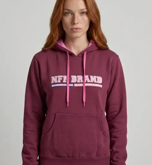 Moletom Feminino Canguru NFR Brand Bordô