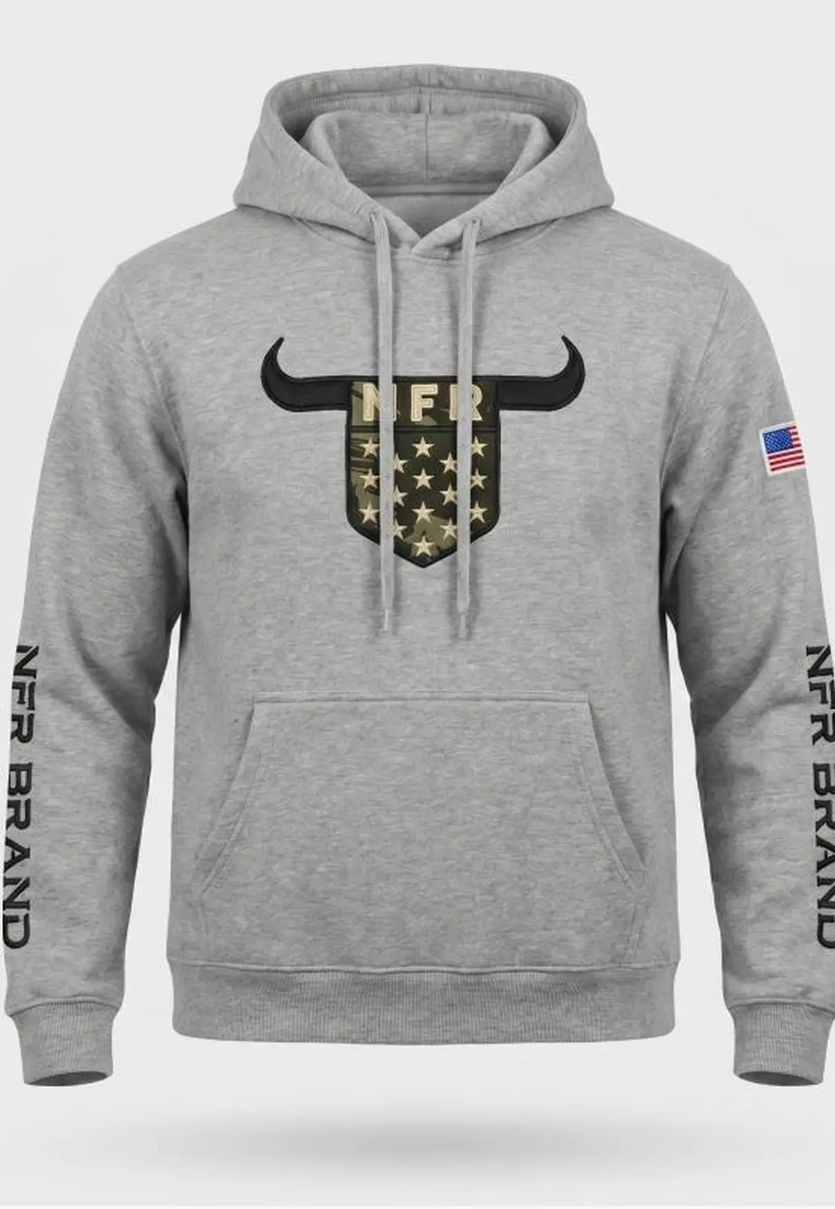 Moletom Masculino Canguru NFR Brand Cinza