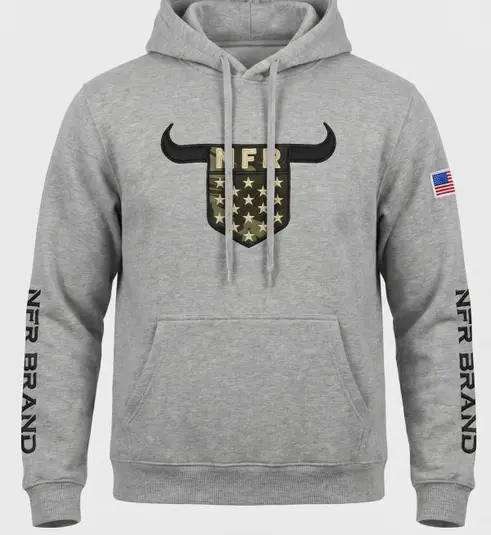 Moletom Masculino Canguru NFR Brand Cinza