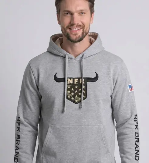 Moletom Masculino Canguru NFR Brand Cinza
