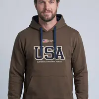 Moletom Masculino Canguru NFR USA Marrom - imagem 1