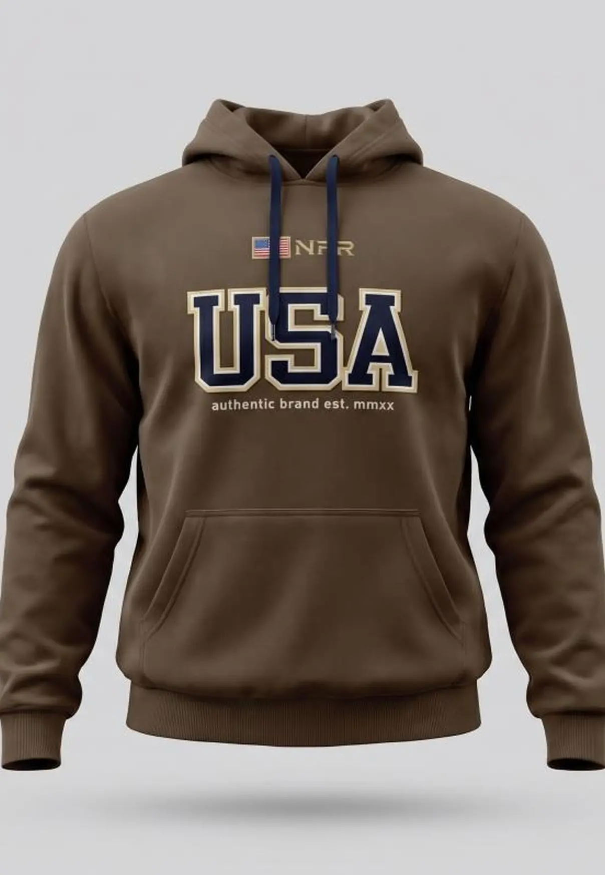 Moletom Masculino Canguru NFR USA Marrom