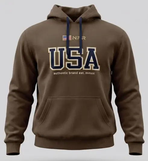 Moletom Masculino Canguru NFR USA Marrom