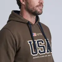 Moletom Masculino Canguru NFR USA Marrom - imagem 3