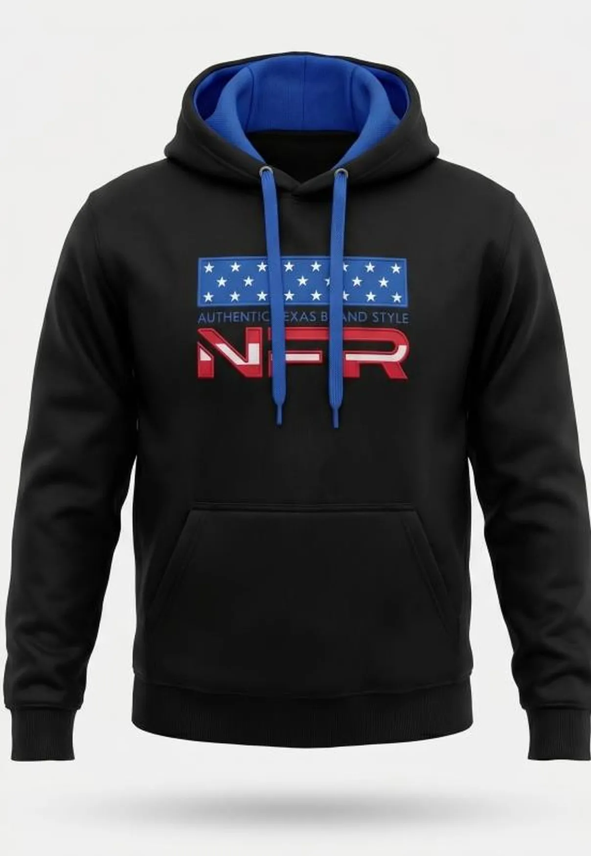 Moletom Masculino Canguru NFR Preto Texas Brand